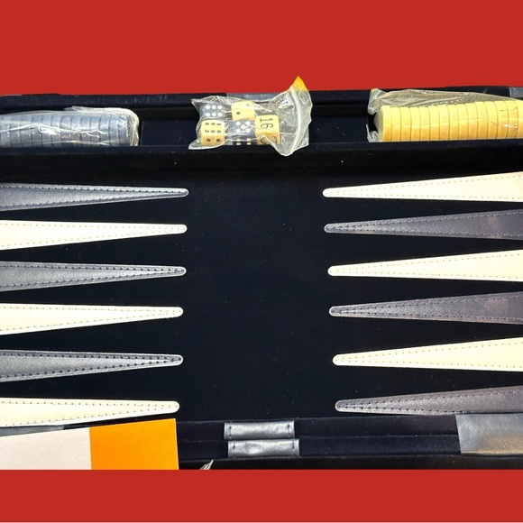 Deluxe Backgammon Set - Board Game (Blue - 15” x 10”) - Picture 3 of 13